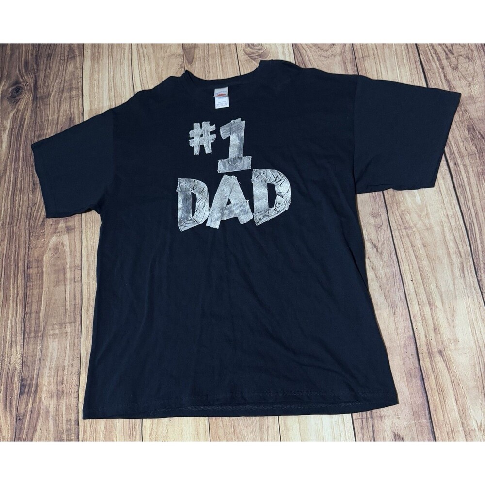 Men's #1 Dad Duct Tape T Shirt Size XL Extra Large Black